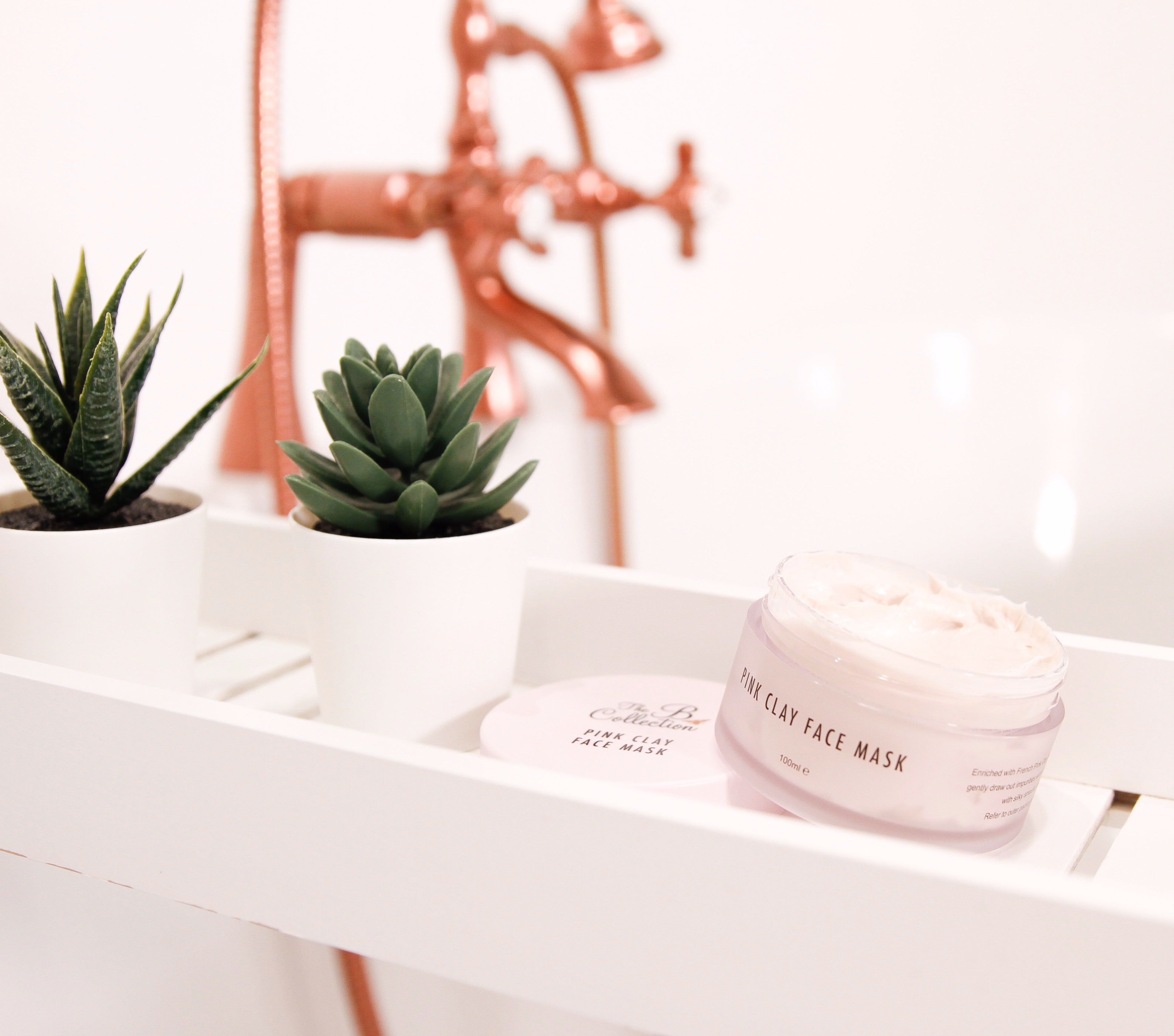 pink clay face mask